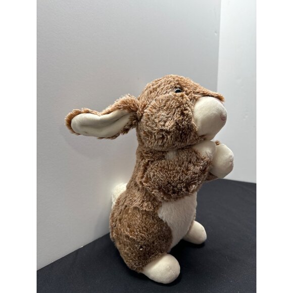 Plush Bunny Rabbit Toy For Ages 3+ Brown & White Polyester Soft Stuffed Animal D - Picture 3 of 7